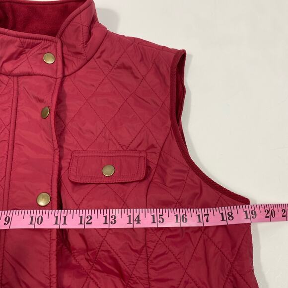 Talbots Quilted Chore Vest Women M Red Old Money Country Barn Adjustable Waist - Picture 9 of 10
